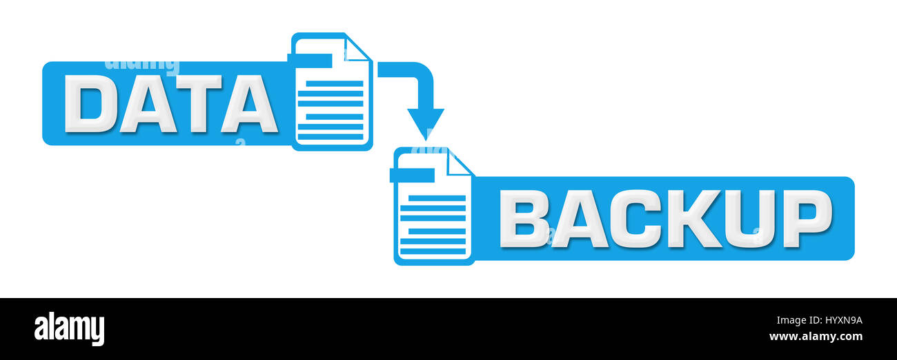 Backup dei dati centro blu simbolo Foto Stock