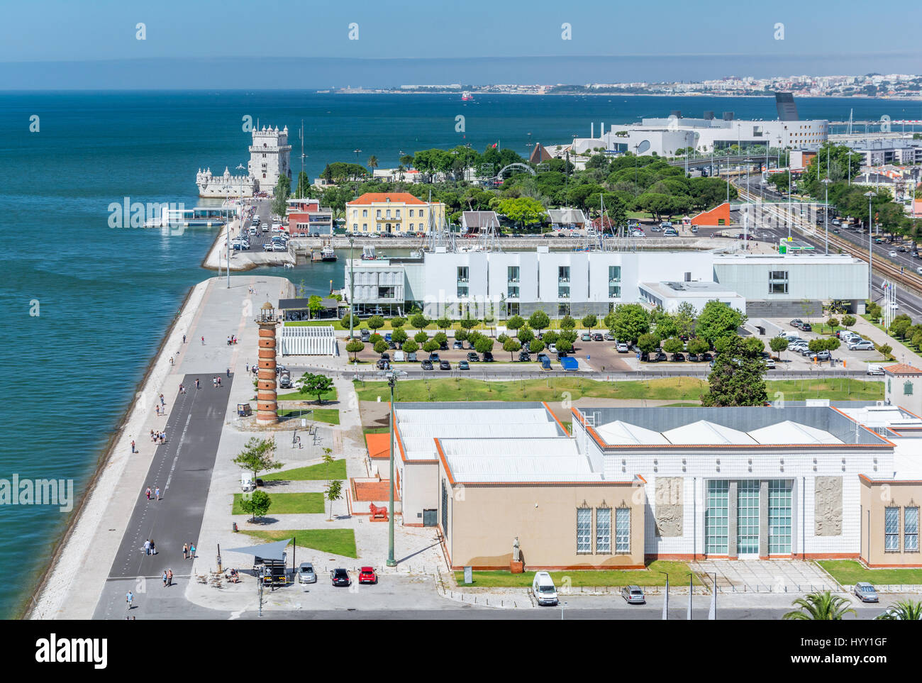 Vista panoramica dal Monumento alle Scoperte, Lisbona, Portogallo, giugno-29-2016 Foto Stock