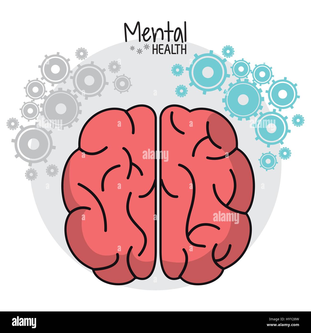 Il cervello umano salute mentale immagine degli ingranaggi Illustrazione Vettoriale