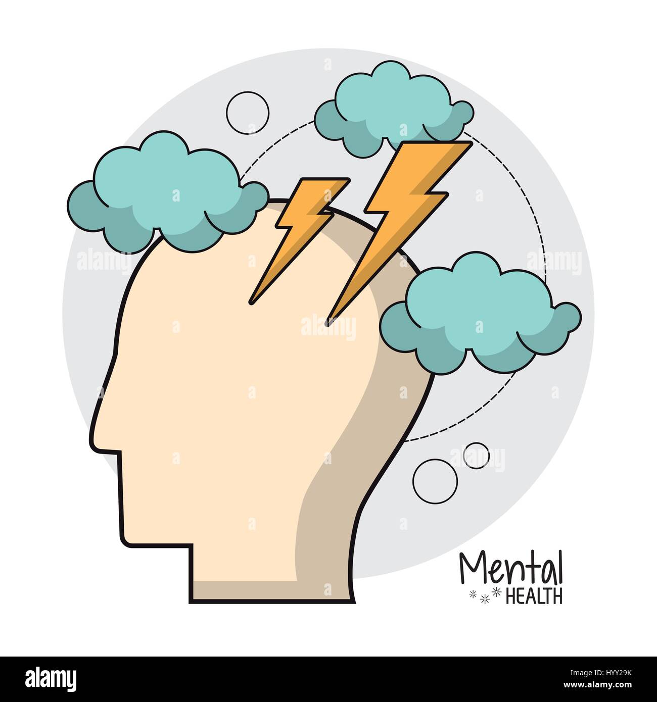 La salute mentale brain storm idee Illustrazione Vettoriale