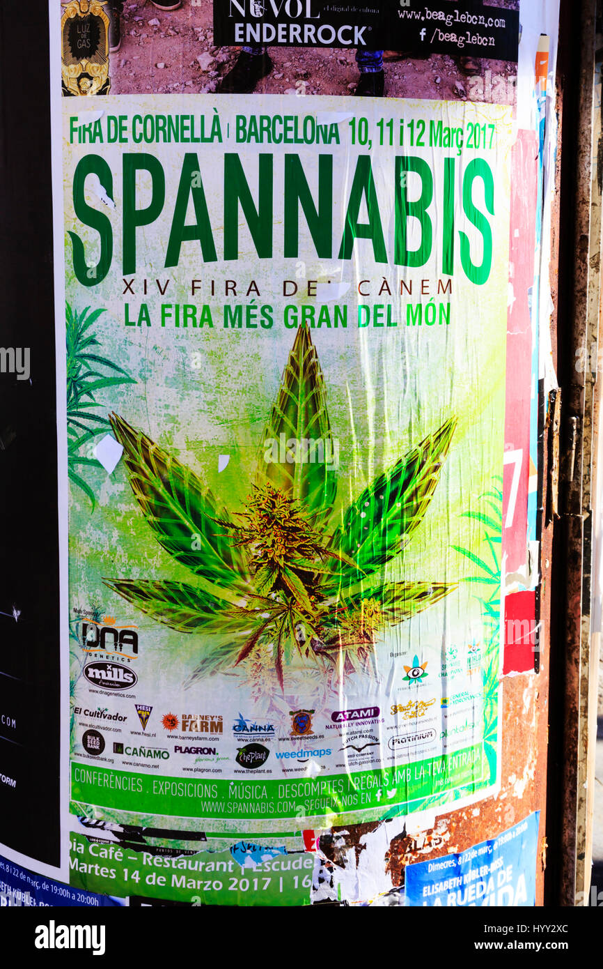 'Spannabis", fiera di cannabis poster, Barcellona, Catalunya, Spagna Foto Stock