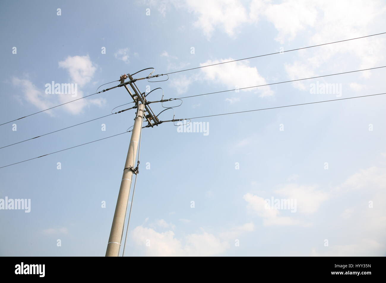 Tensione alta pole Foto Stock