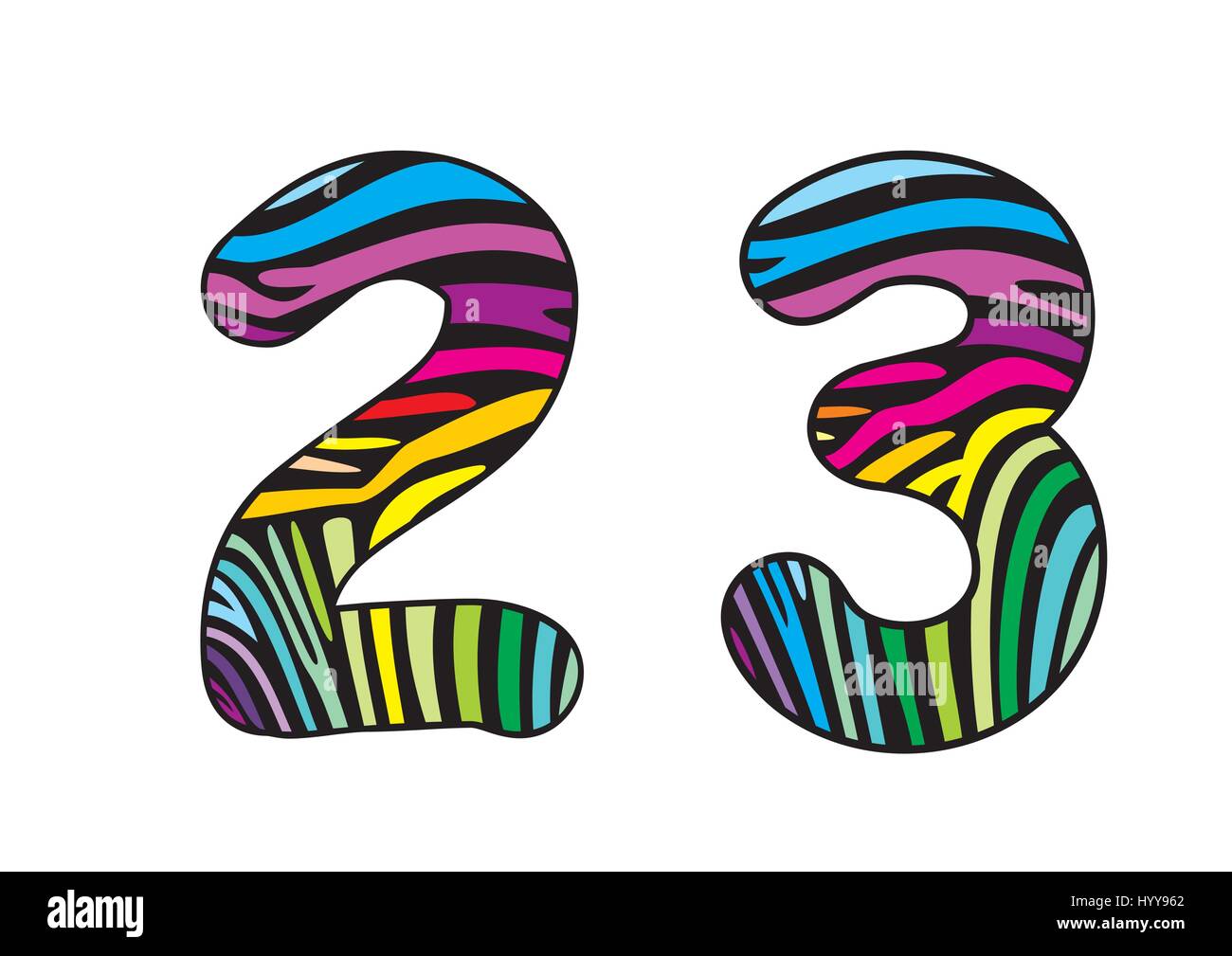 Interfaccia di sfondo a forma di zebra numero due e albero Illustrazione Vettoriale