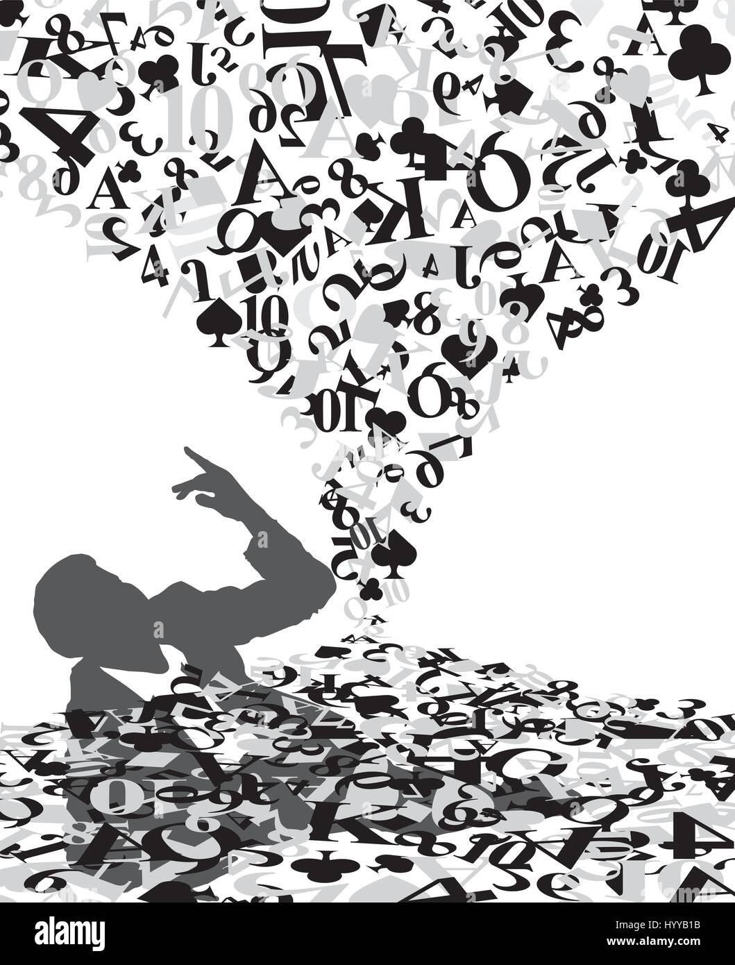 Il rischio di un eccessivo gioco d'azzardo Illustrazione Vettoriale