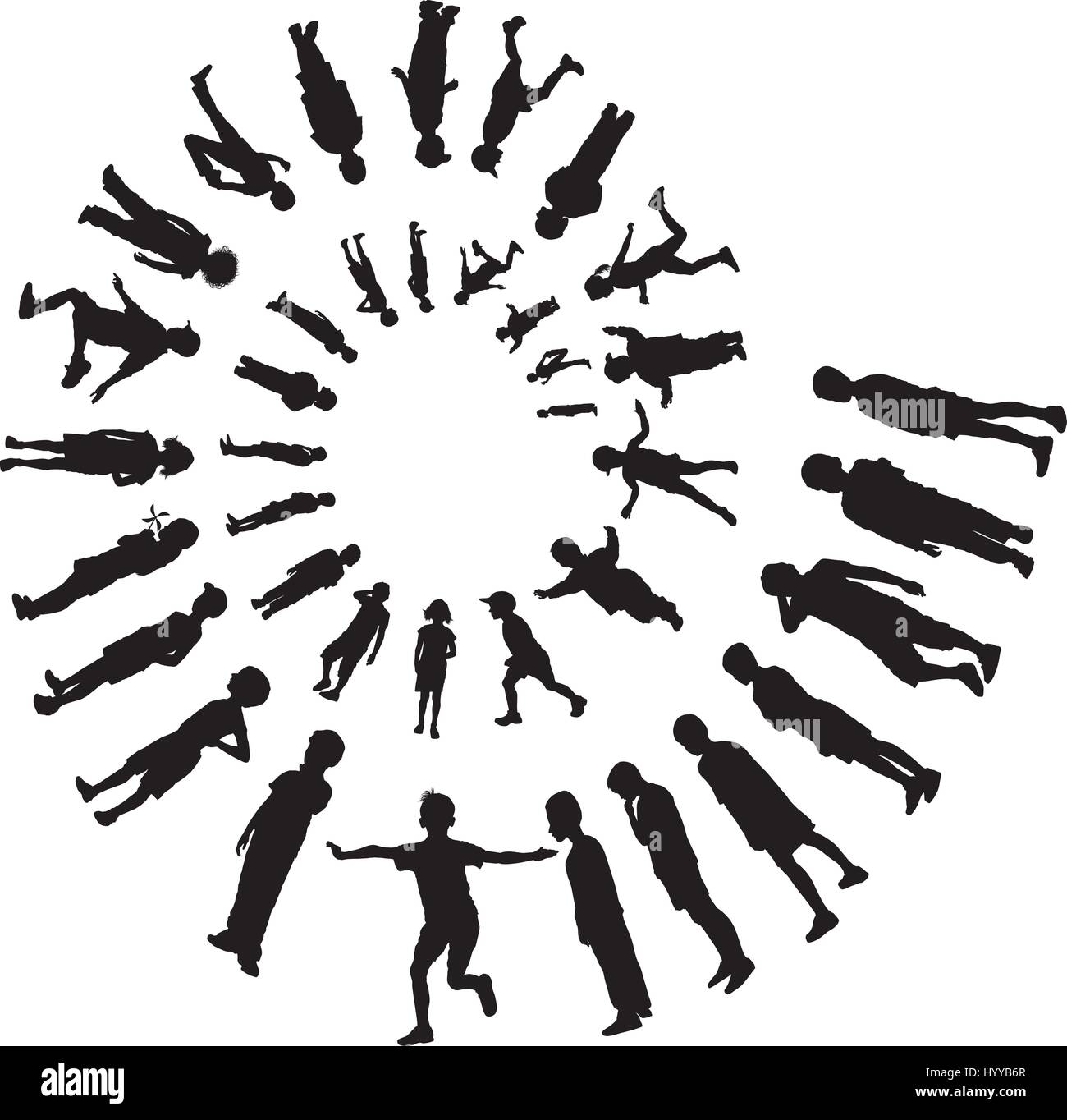 Bambino in una spirale Illustrazione Vettoriale