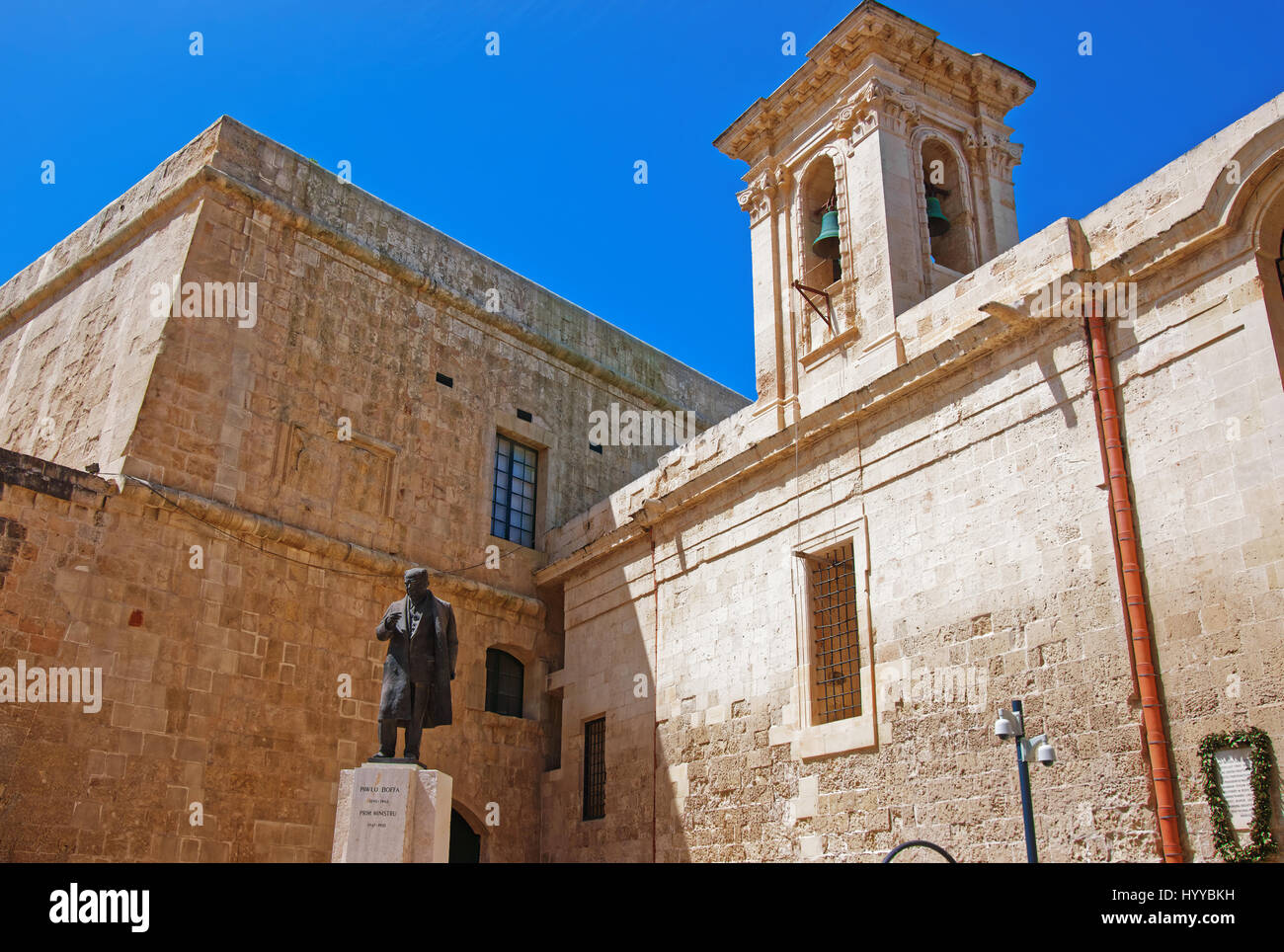 Statua del Gran Maestro Jean de la Valette, Valletta a Malta Foto Stock