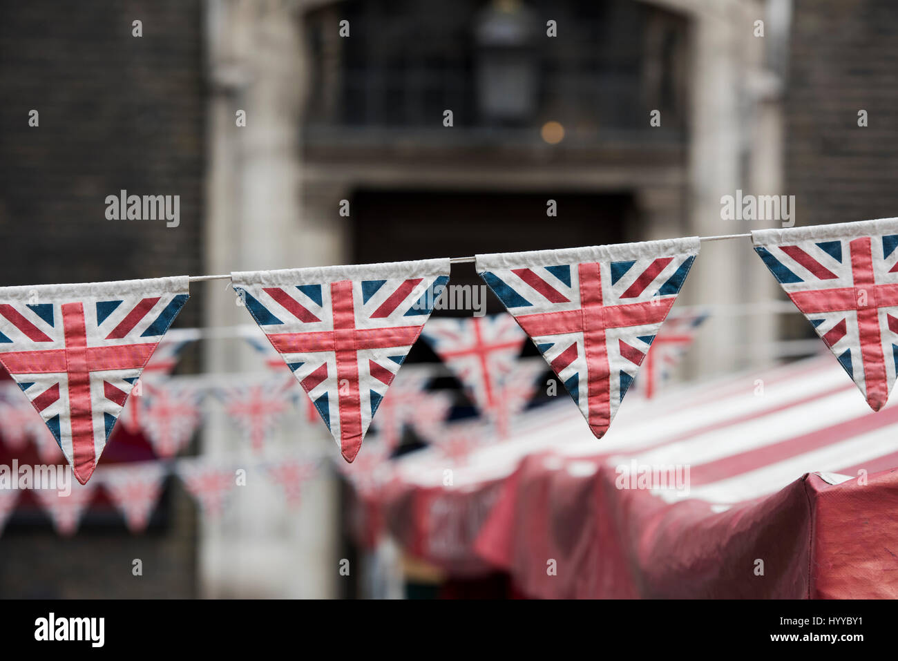 Vintage union jack bunting. Londra Foto Stock