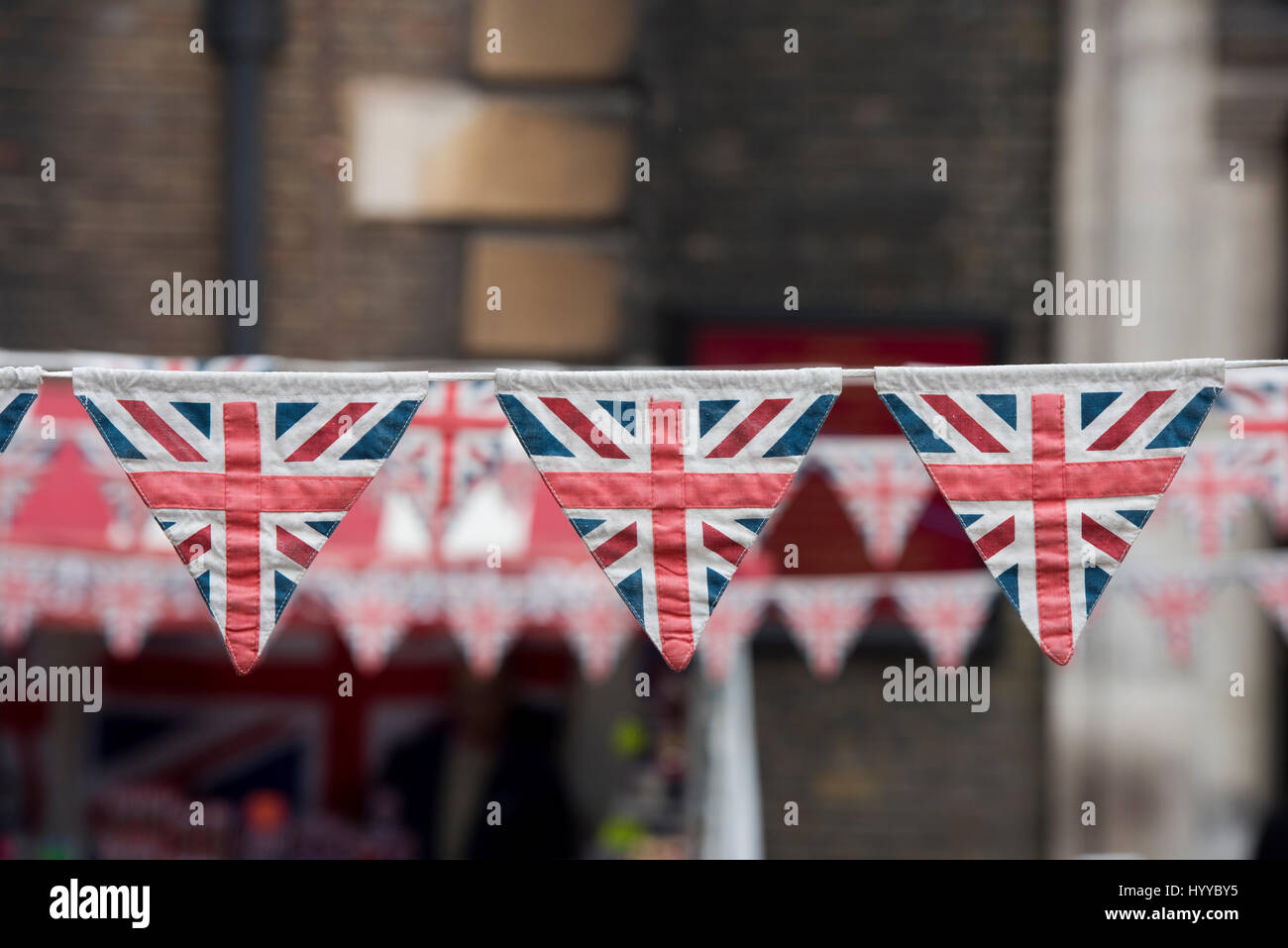 Vintage union jack bunting. Londra Foto Stock