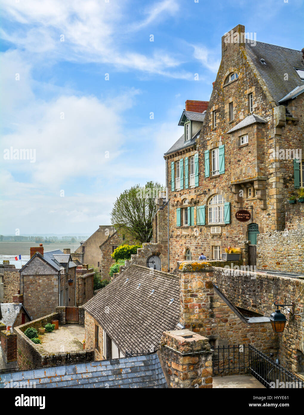 Vista panoramica nel mese Saint Michel, in Normandia, Francia, possono-04-2016 Foto Stock