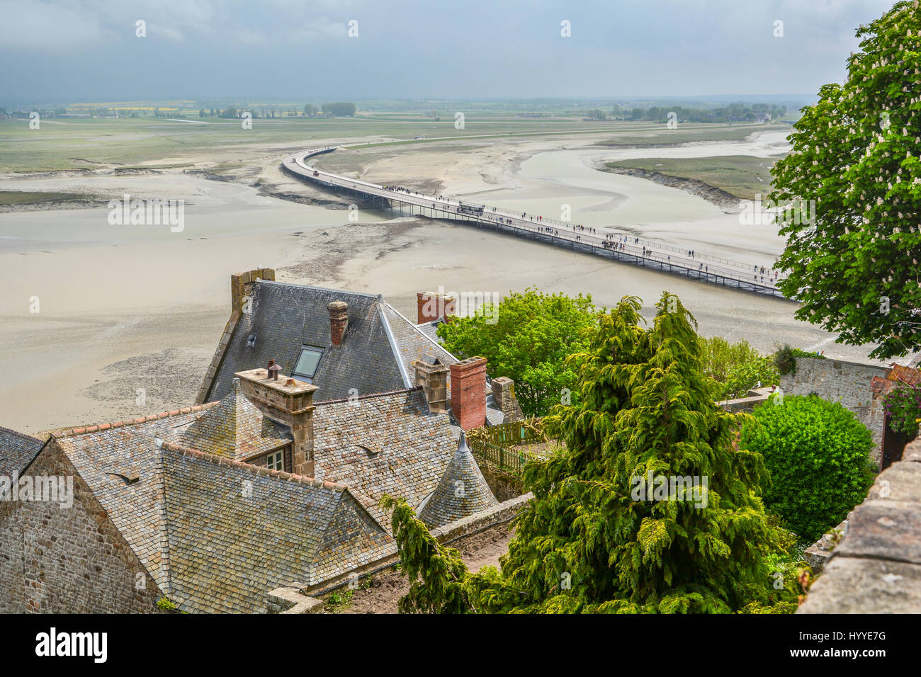 Vista panoramica nel mese Saint Michel, in Normandia, Francia, possono-04-2016 Foto Stock