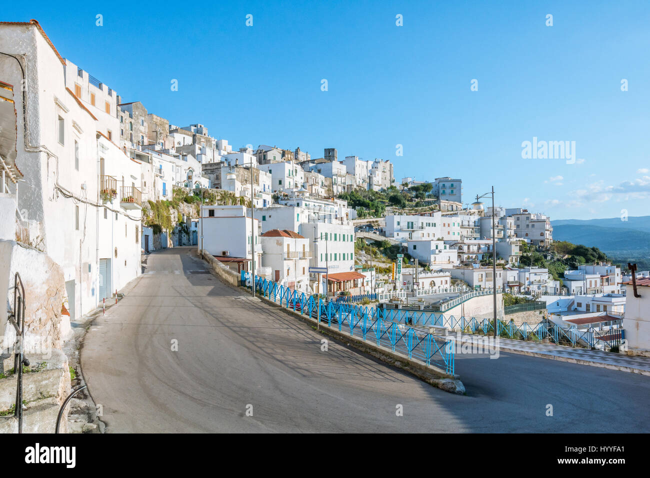 Scenic pomeriggio vista a Peschici, provincia di Foggia, Puglia, Italia Foto Stock