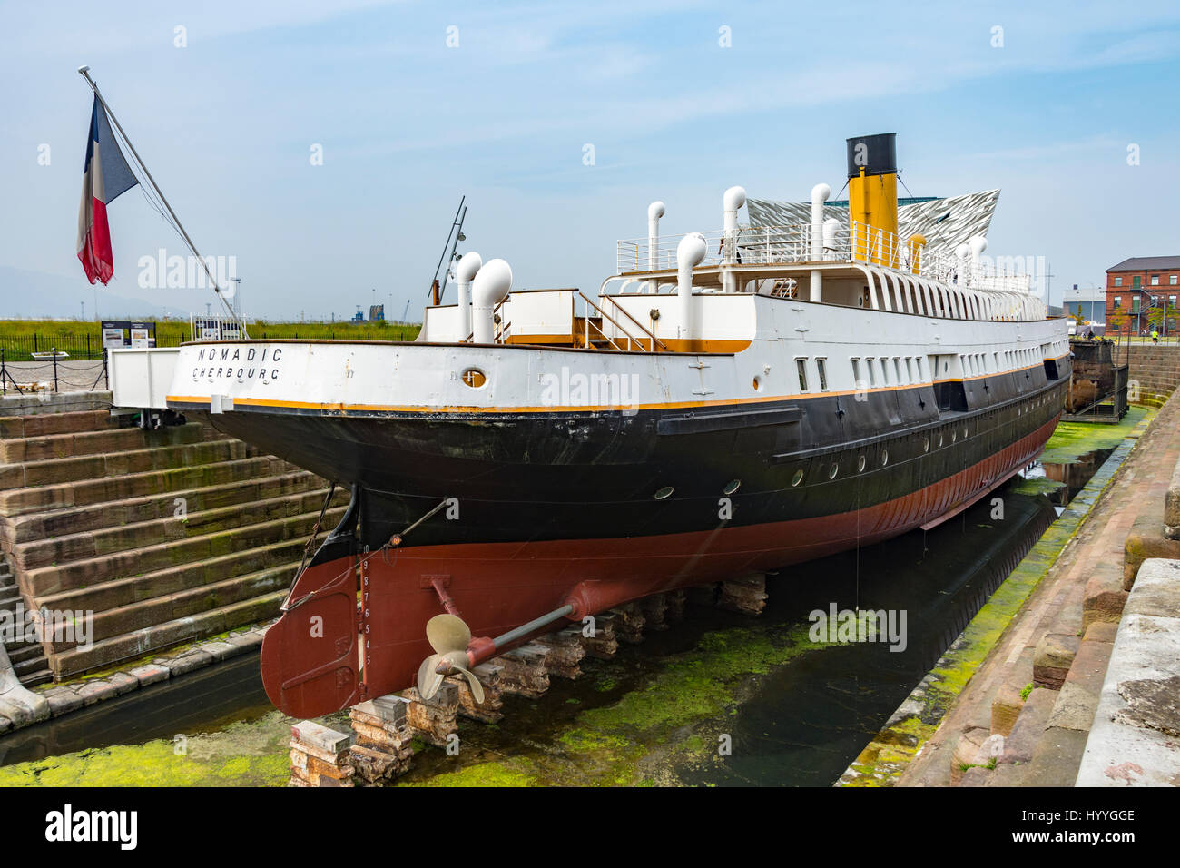 La SS Nomade, un ex gara del White Star Line (lanciato nel 1911), Titanic Quarter, Belfast, County Antrim, Irlanda del Nord, Regno Unito Foto Stock