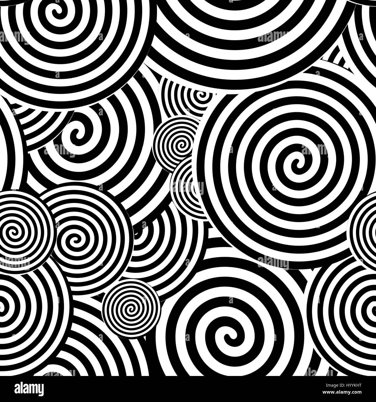 Bianco e Nero Seamless Pattern. Abstract arte psichedelica Backg Immagine e Vettoriale - Alamy