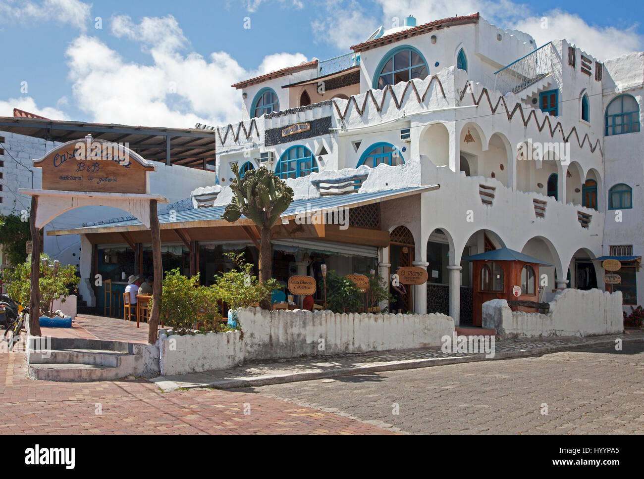 Casa Blanca Bed and Breakfast a Puerto Baquerizo Moreno, la capitale della provincia delle Galapagos, sull'isola di San Cristobal, Ecuador Foto Stock