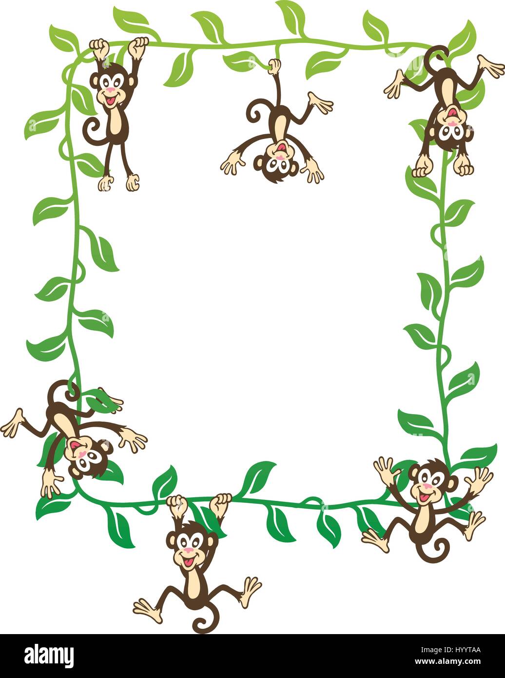Silly Monkey telaio. Illustrazione Vettoriale. Illustrazione Vettoriale