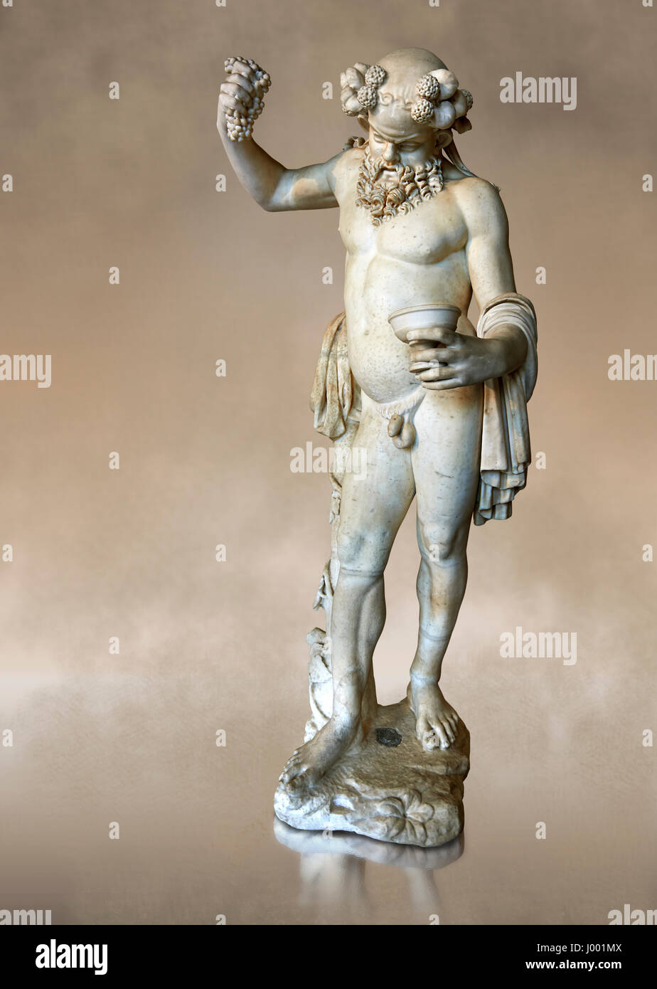 " Silenus ubriaco " - II sec. d.c. statua romana, marmo di Paros. inv MR 343 o MA 291, al museo del Louvre a Parigi Foto Stock