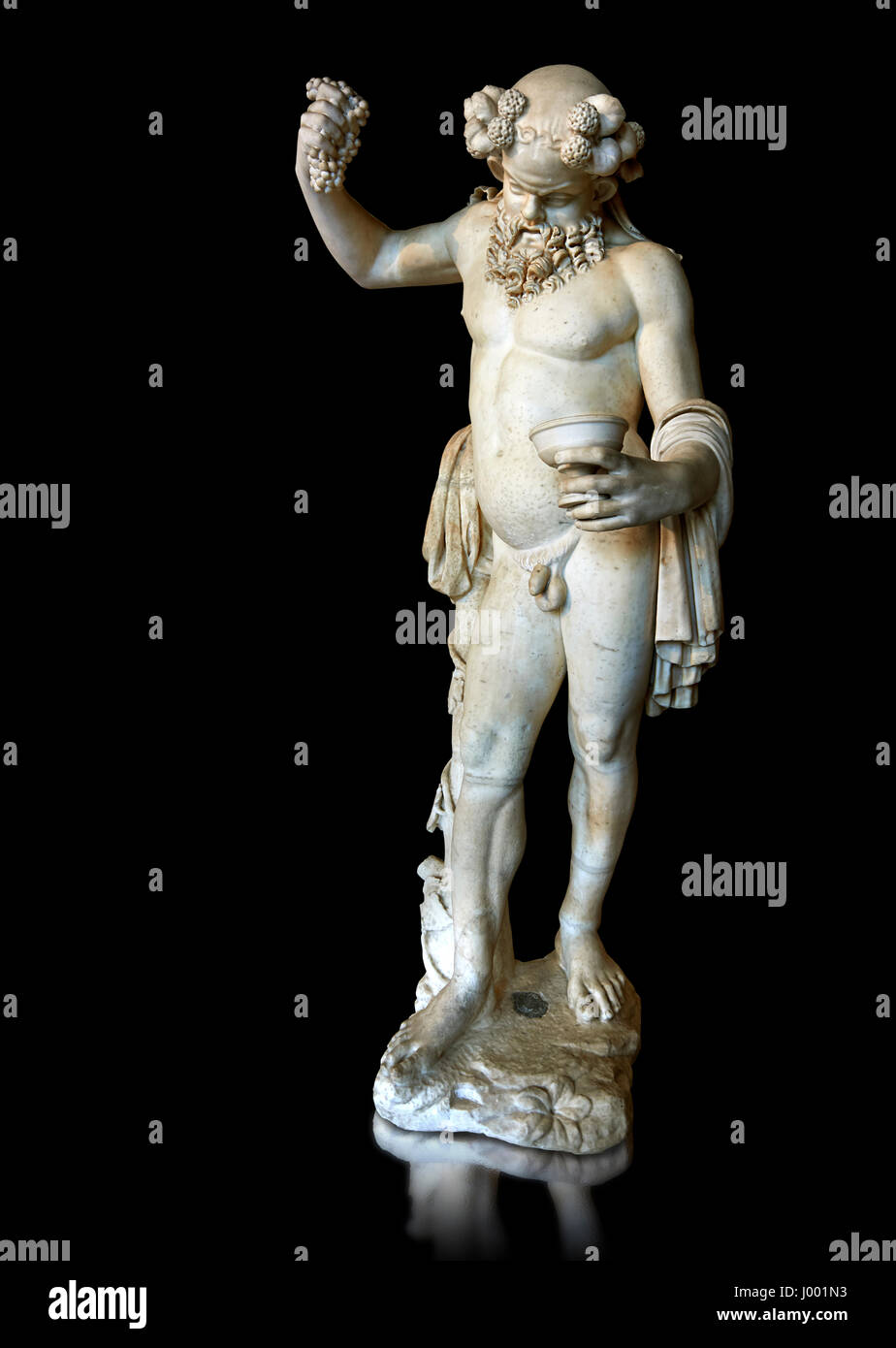 " Silenus ubriaco " - II sec. d.c. statua romana, marmo di Paros. inv MR 343 o MA 291, al museo del Louvre a Parigi Foto Stock