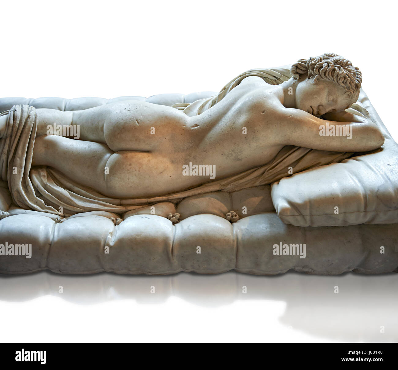 Sleeping Hermaphroditus, il Borghese ermafroditi. Una dimensione di vita antica II secolo d.c. statua romana scolpita in marmo greco, il museo del Louvre, Parigi Foto Stock