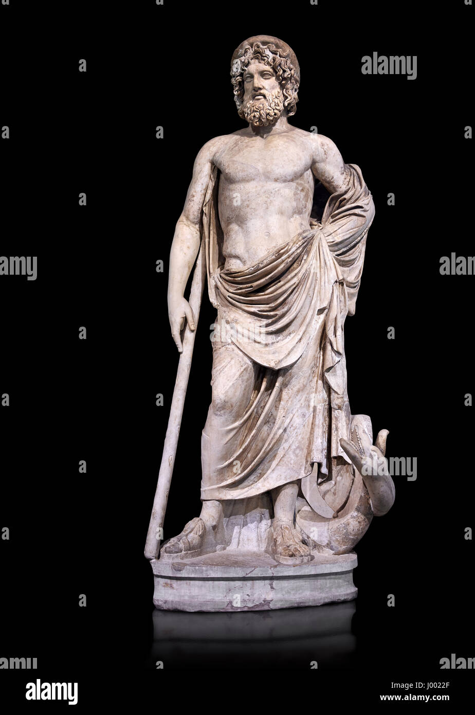 Ii sec. d.c. statua romana di Esculape o Esculapio. Collezione Albani, Inv n. Ma 929, al museo del Louvre di Parigi. Foto Stock