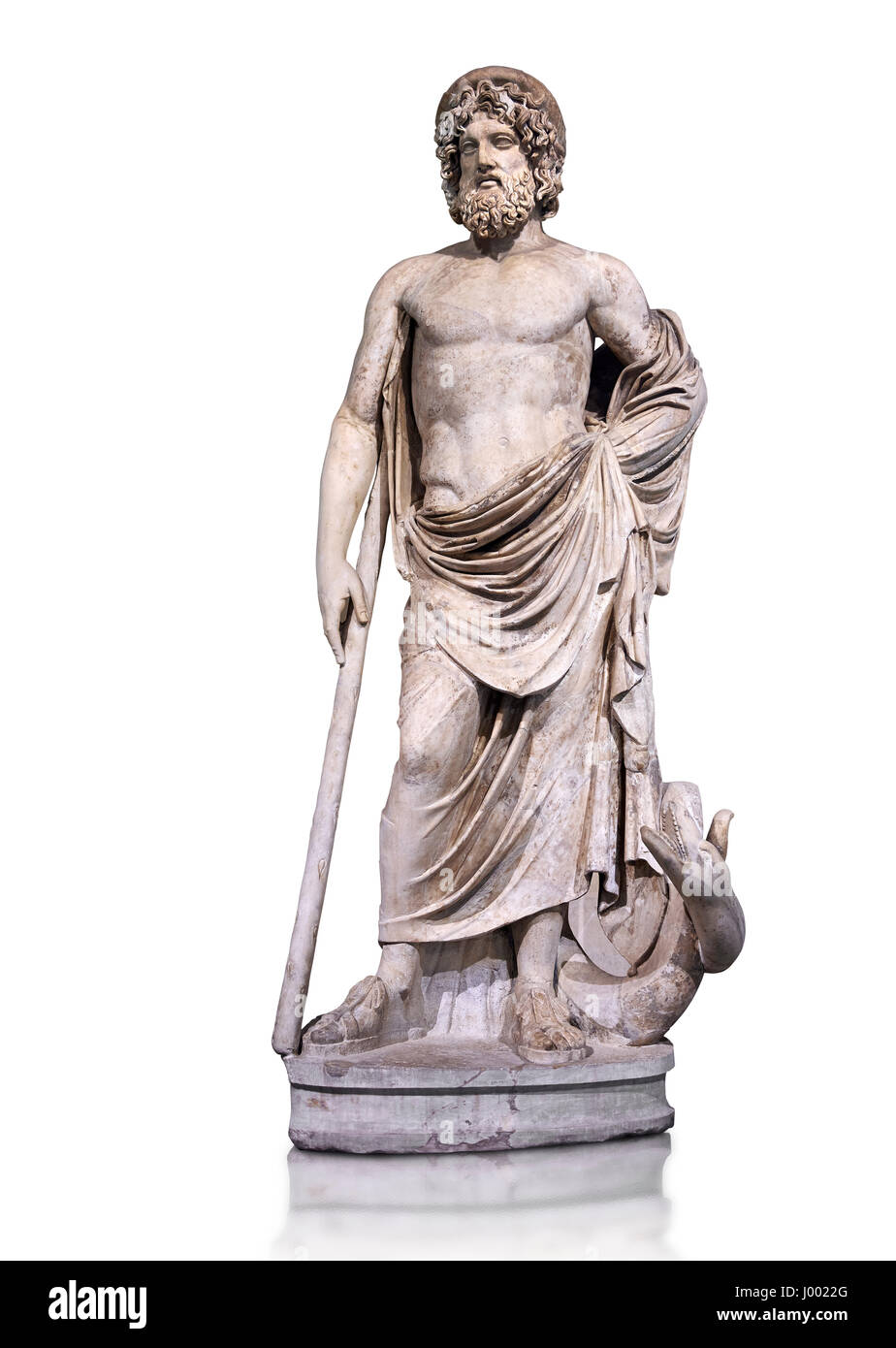 Ii sec. d.c. statua romana di Esculape o Esculapio. Collezione Albani, Inv n. Ma 929, al museo del Louvre di Parigi. Foto Stock