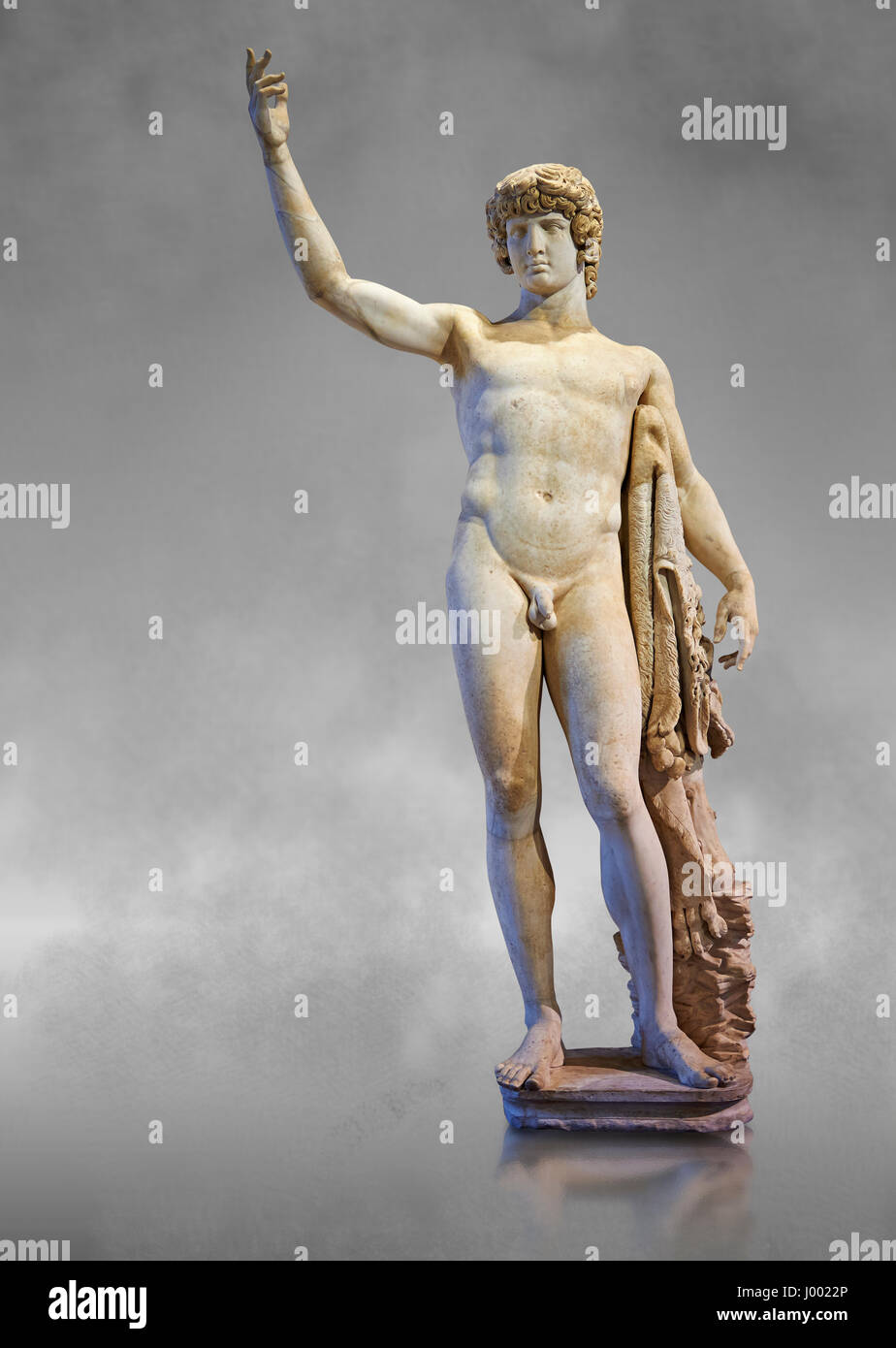 Ii sec. d.c. statua romana di Antinoo, Inv n. Signor 74 (non usuale ma 2243), il museo del Louvre di Parigi. Foto Stock