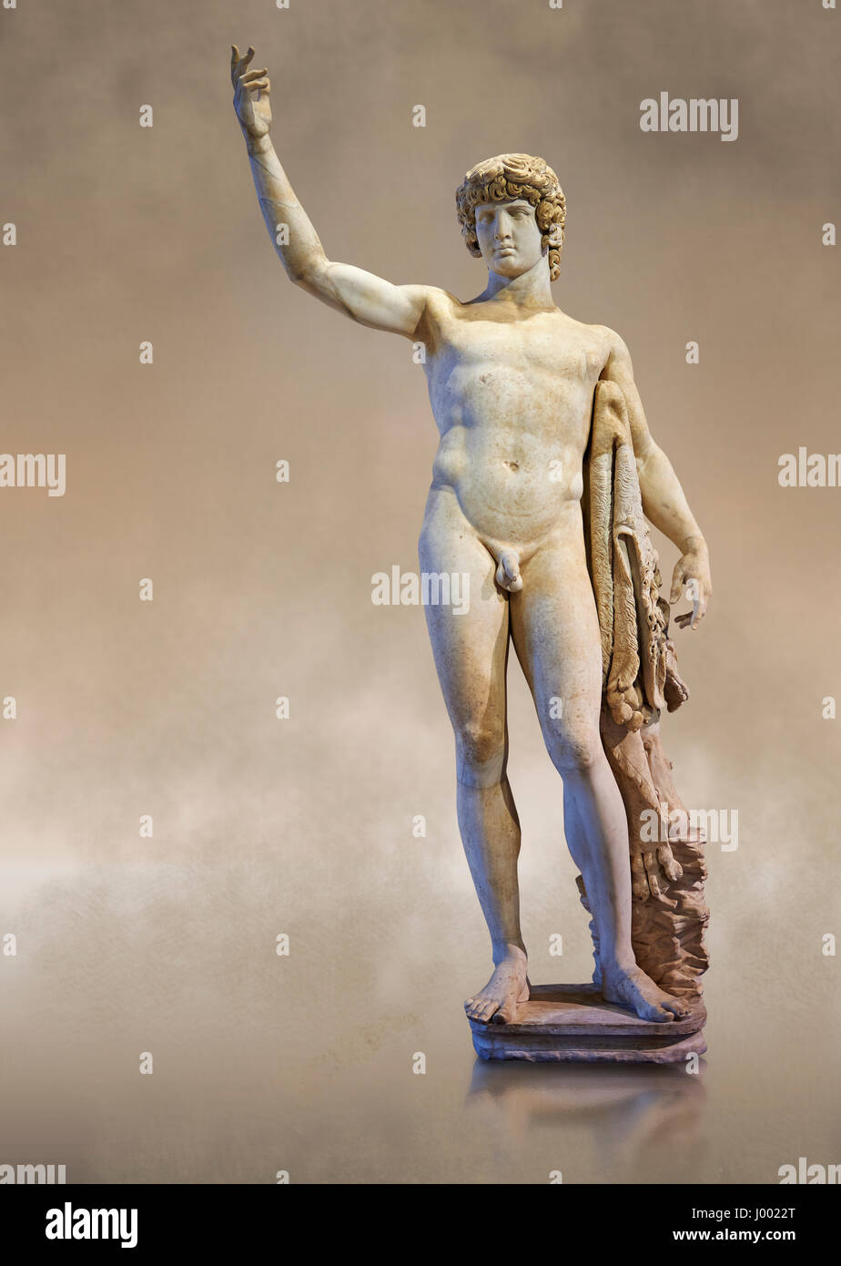 Ii sec. d.c. statua romana di Antinoo, Inv n. Signor 74 (non usuale ma 2243), il museo del Louvre di Parigi. Foto Stock