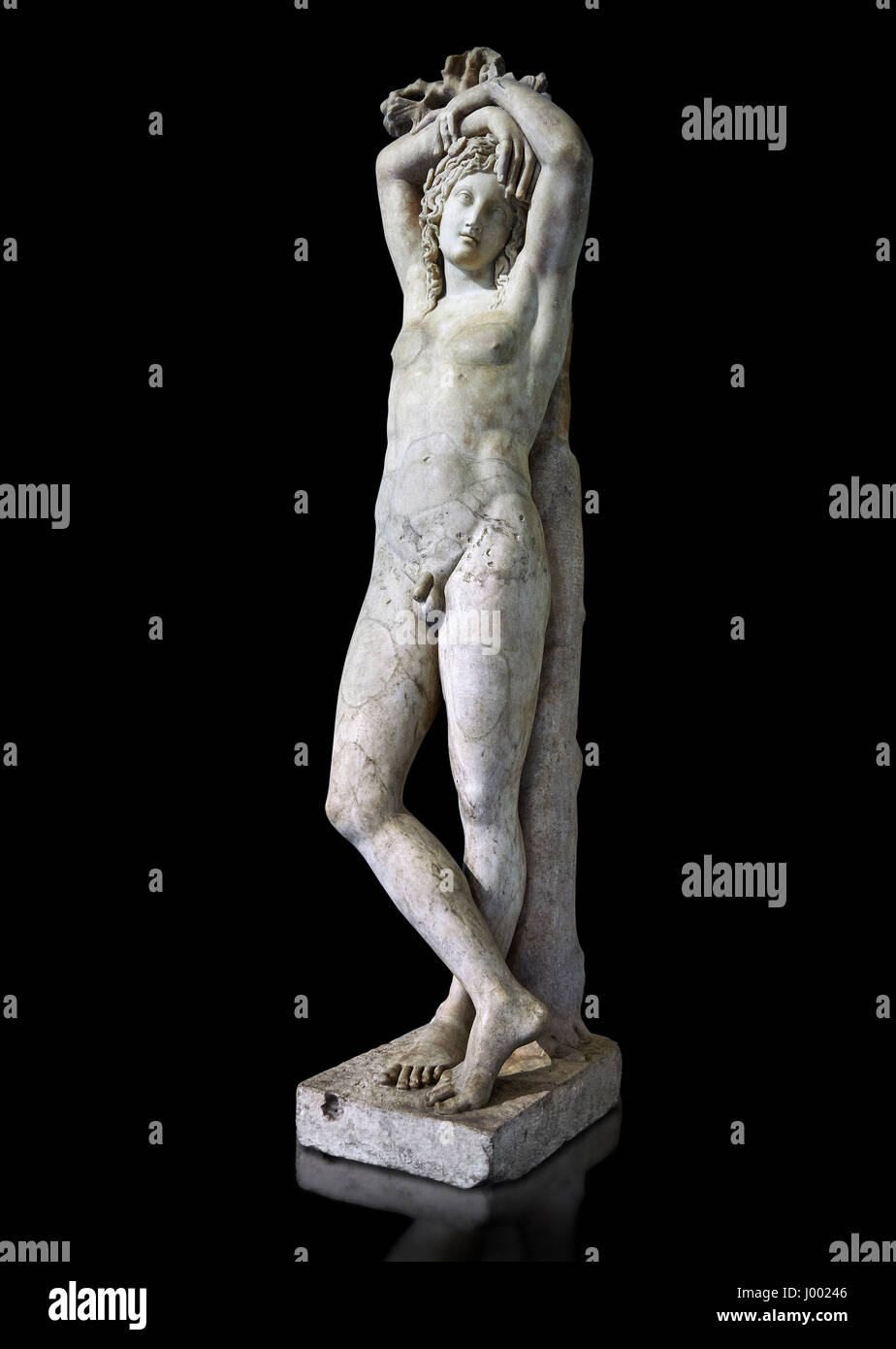 Iii sec. d.c. statua romana di Narciso noto come Marazin ermafroditi o il genio a riposo eterno - Inv n. Signor 207 o Ma 435, al museo del Louvre Foto Stock