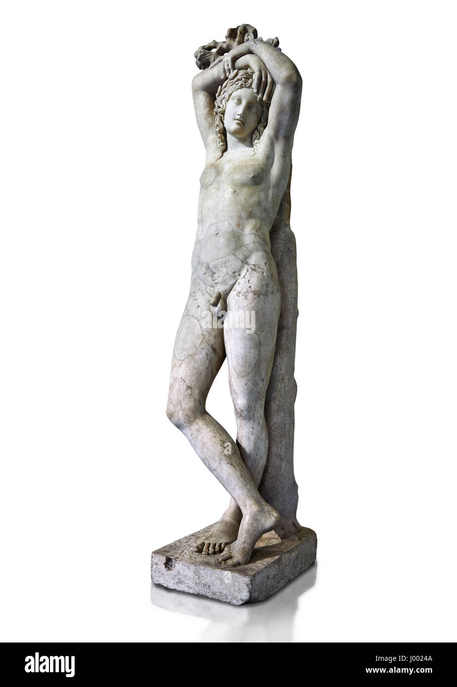 Iii sec. d.c. statua romana di Narciso noto come Marazin ermafroditi o il genio a riposo eterno - Inv n. Signor 207 o Ma 435, al museo del Louvre Foto Stock