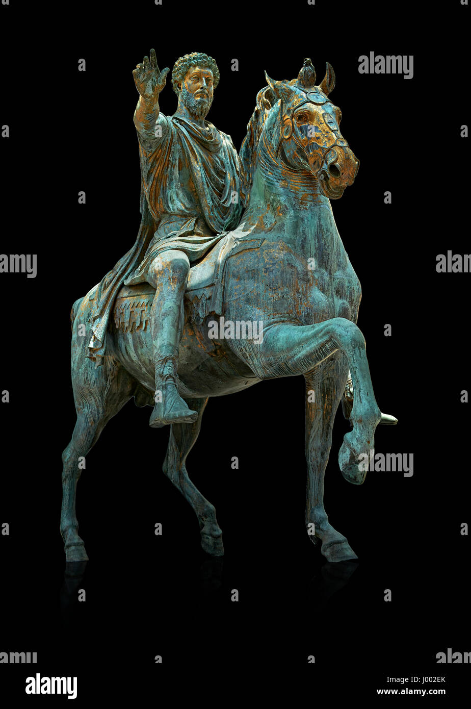 Romano originale statua in bronzo di Marco Aurelio a cavallo. 175 annuncio. Musei Capitolini, Roma Foto Stock
