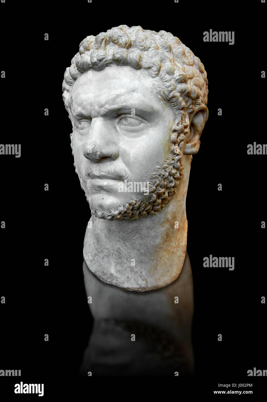 Scultura romana busto di Marco Aurelio Severo Antonino Augusto meglio noto come Caracalla, c. 210 annuncio, Museo Nazionale Romano, Roma, Italia Foto Stock