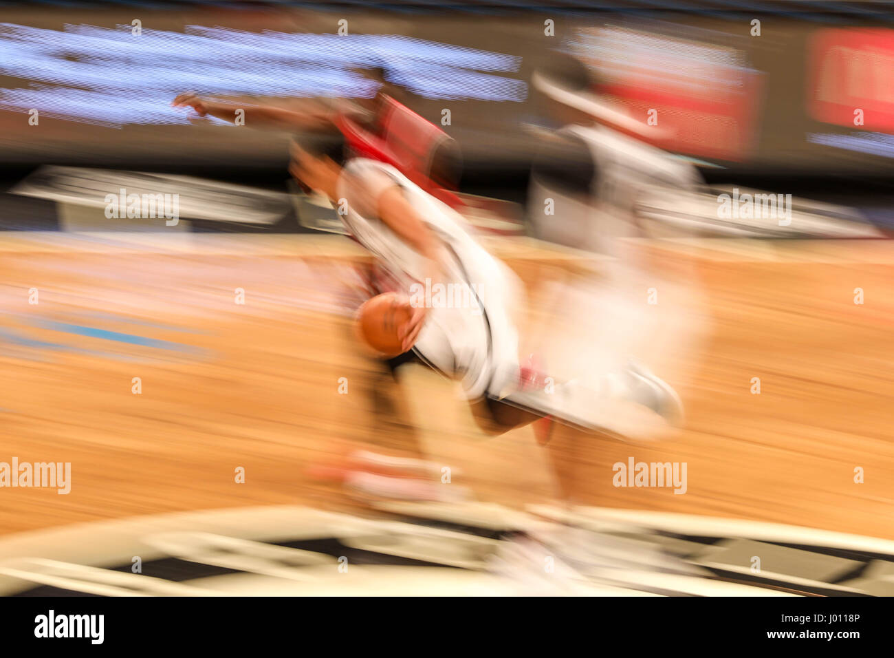 New York, Stati Uniti. 08 apr, 2017. NEW YORK, Stati Uniti d'America - 8 aprile: Chicago Bulls contro Brooklyn Nets durante il gioco presso Barclays Center di Brooklyn, a New York il 8 aprile 2017 (Foto: William Volcov Brasile Photo Press) Credito: Brasile Photo Press/Alamy Live News Foto Stock