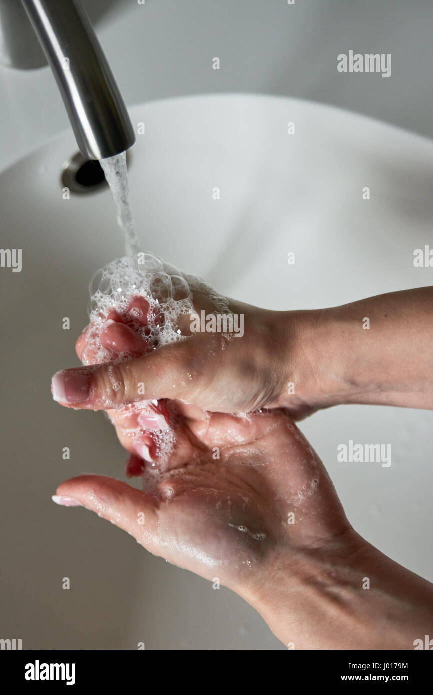 Igienico di lavaggio a mano Foto Stock
