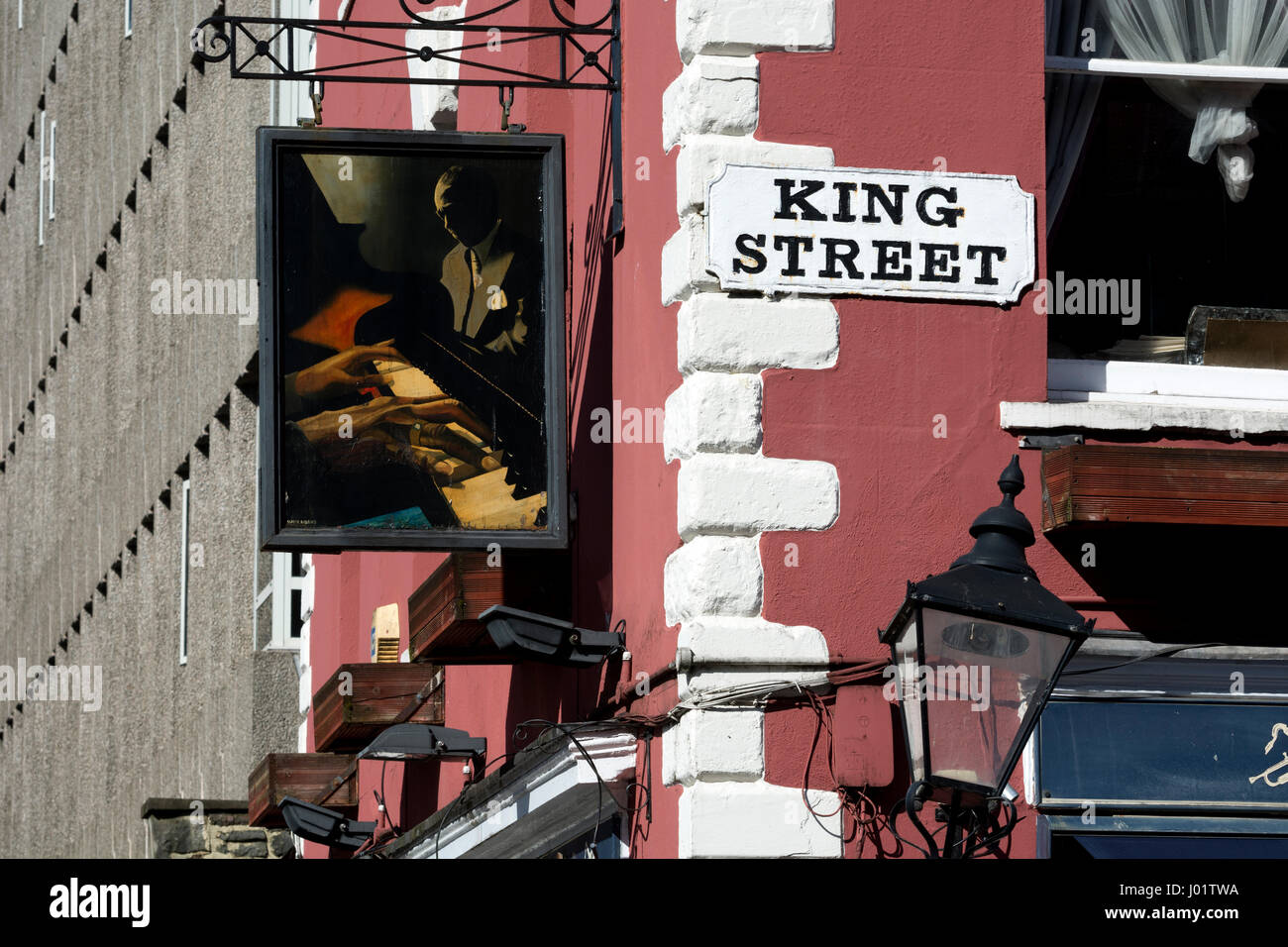 King Street segno sul vecchio pub Duca, Bristol, Regno Unito Foto Stock