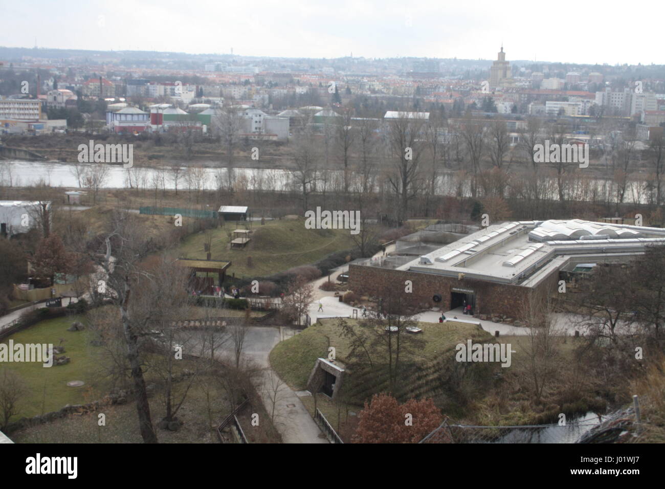 Lo zoo di Praga vista superiore Foto Stock