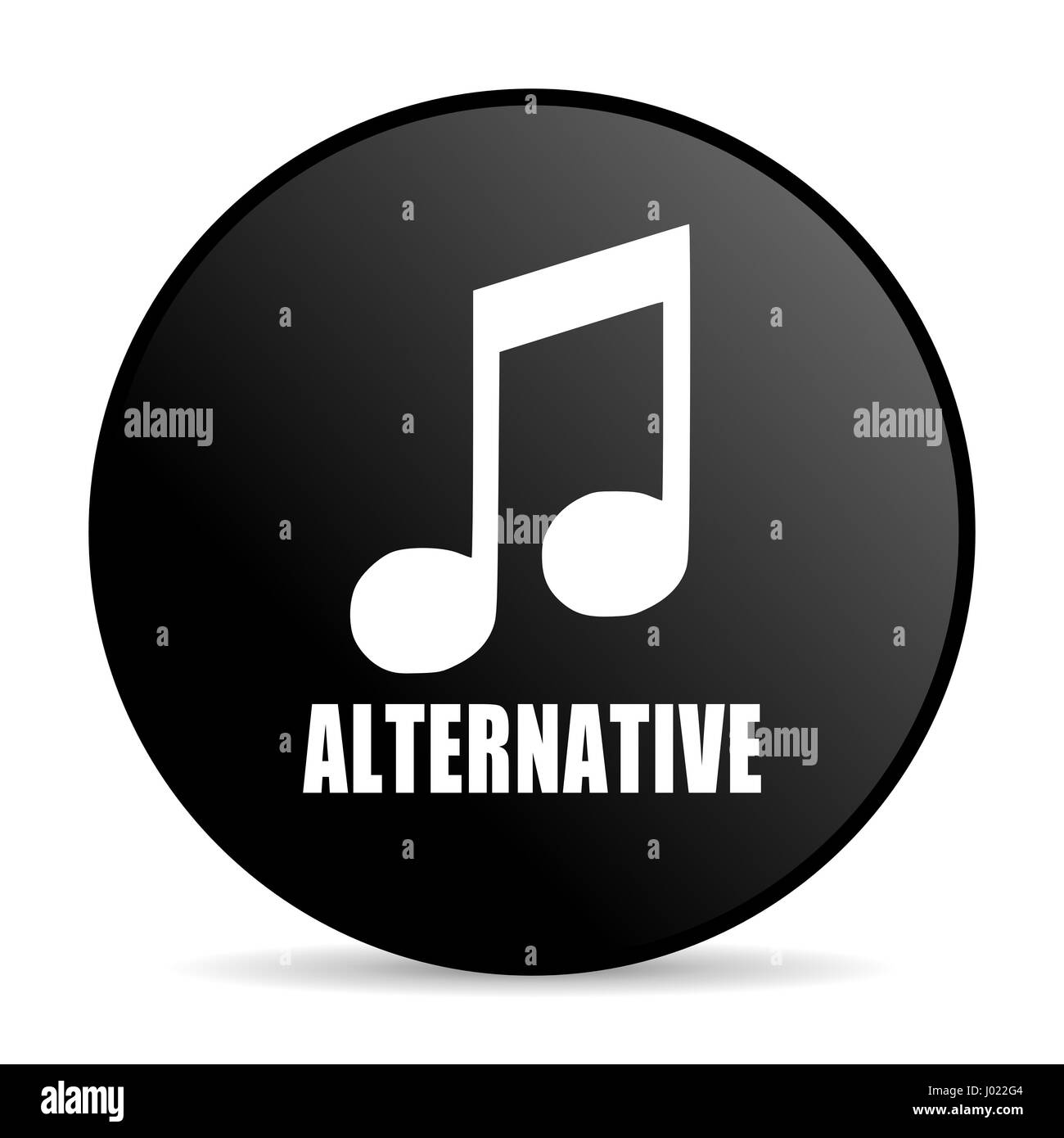 Musica alternativa colore nero web design round icona internet su sfondo bianco. Foto Stock Musica alternativa colore nero web design round icona internet su sfondo bianco. Foto Stock
