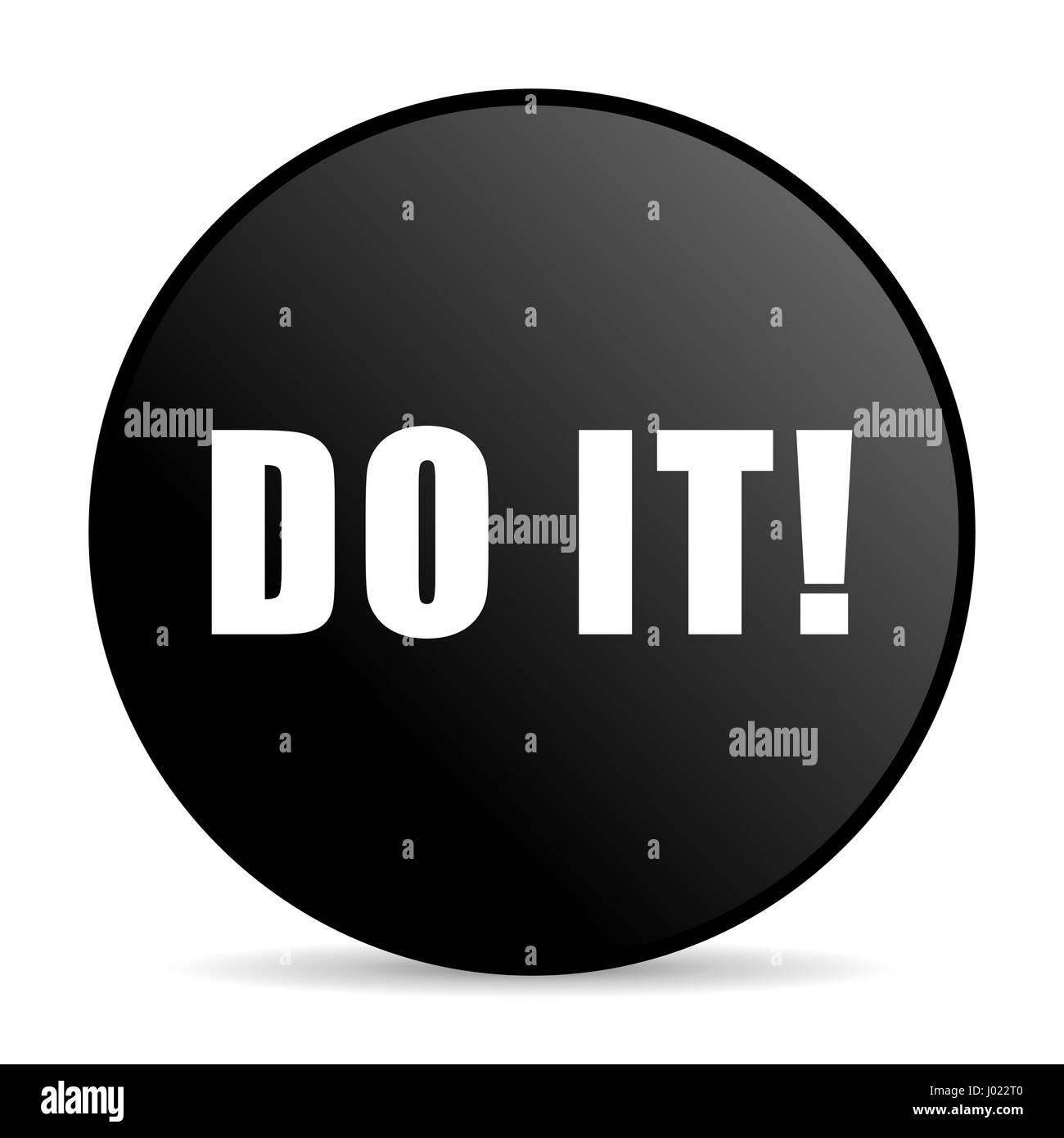 Fare colore nero web design round icona internet su sfondo bianco. Foto Stock