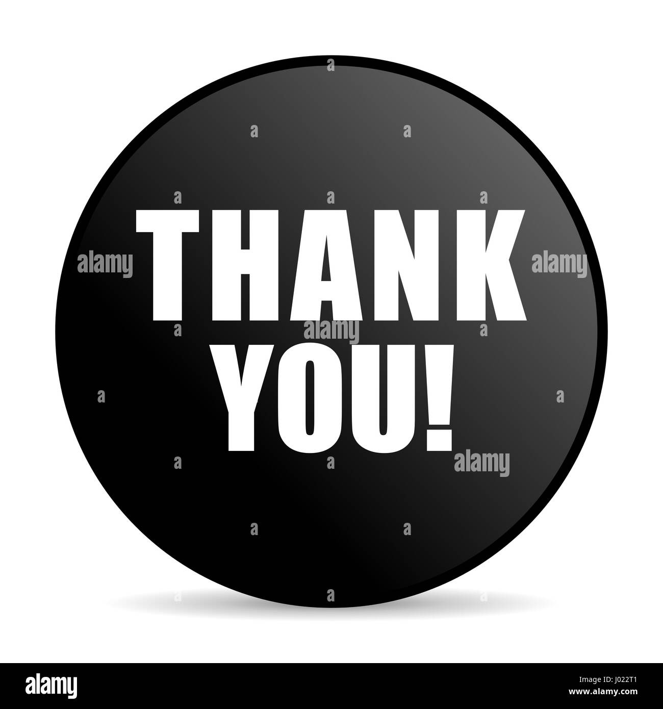 Ringrazio il colore nero web design round icona internet su sfondo bianco. Foto Stock
