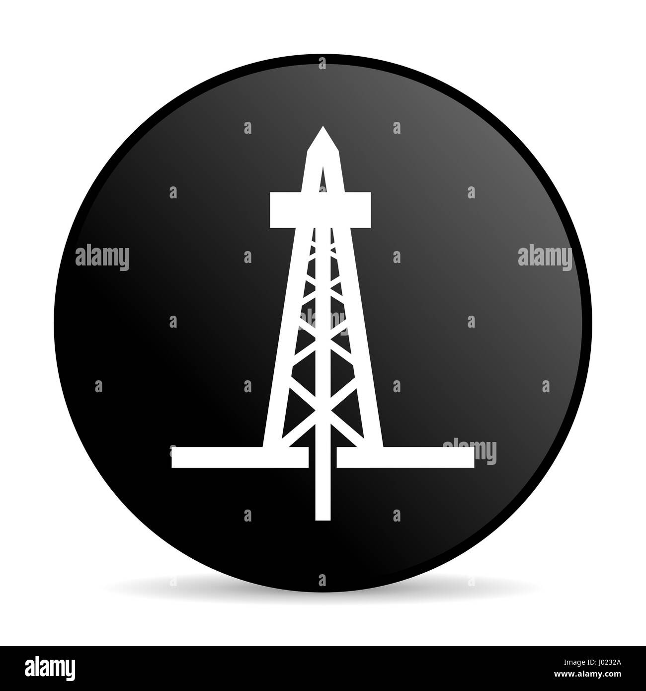 Foratura di colore nero web design round icona internet su sfondo bianco. Foto Stock