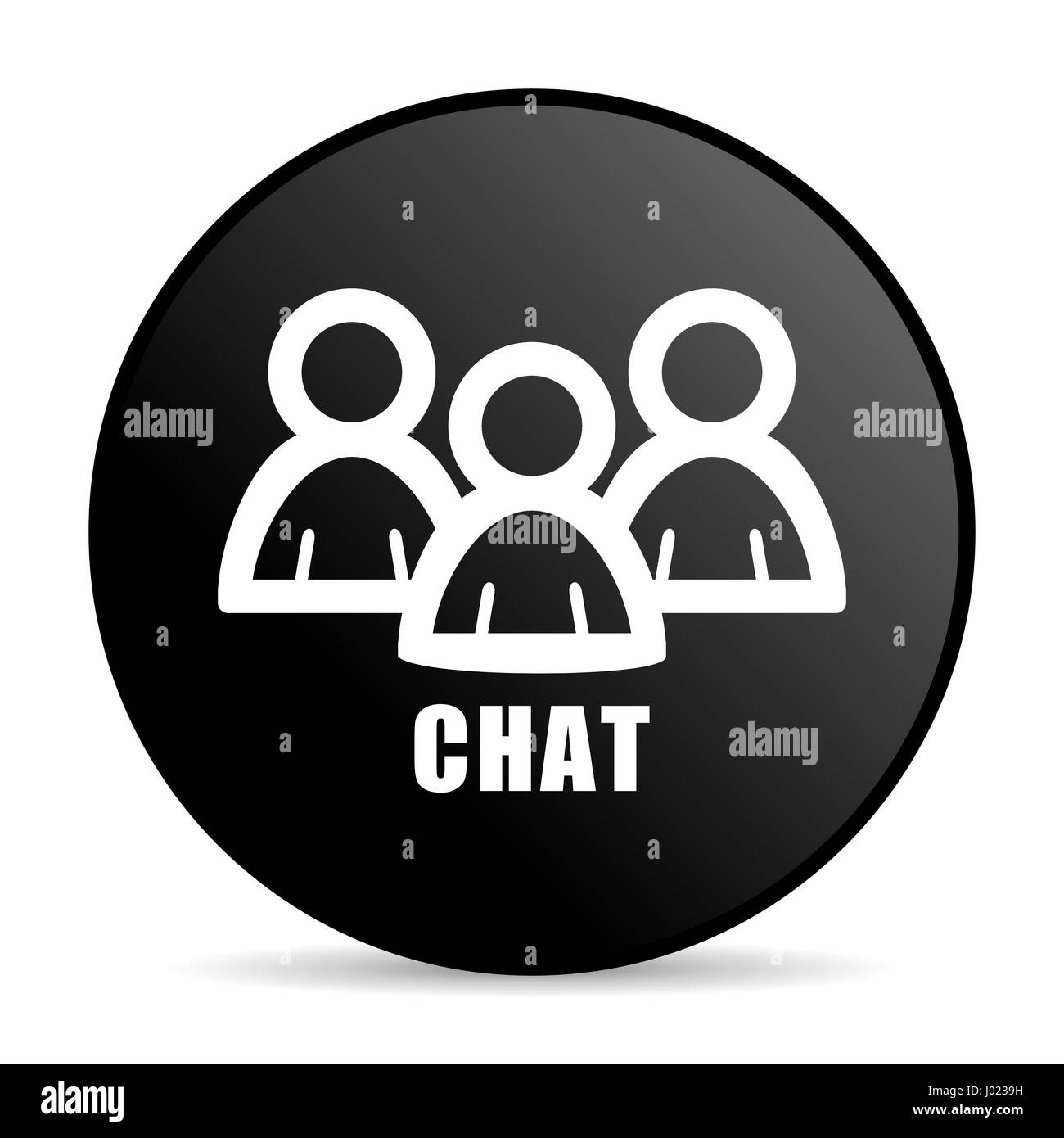 Chat colore nero web design round icona internet su sfondo bianco. Foto Stock