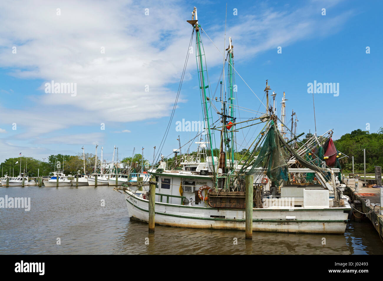 Florida, Apalachicola, marina, commerciale barche da pesca Foto Stock