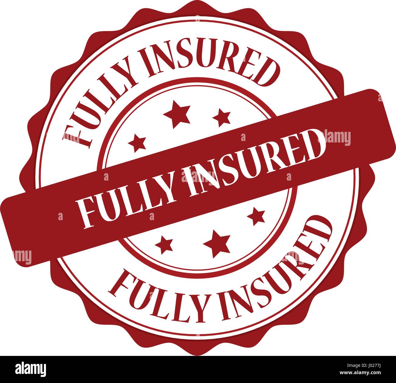 Completamente assicurato francobollo rosso illustrazione Illustrazione Vettoriale