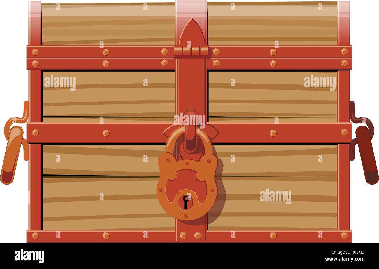 Chiuso il torace in legno Illustrazione Vettoriale