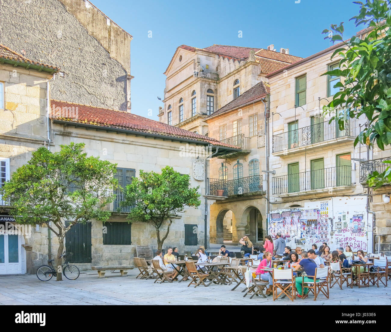 Pontevedra in un pomeriggio d'estate, Galizia, Spagna settentrionale, Agosto-13-2014 Foto Stock