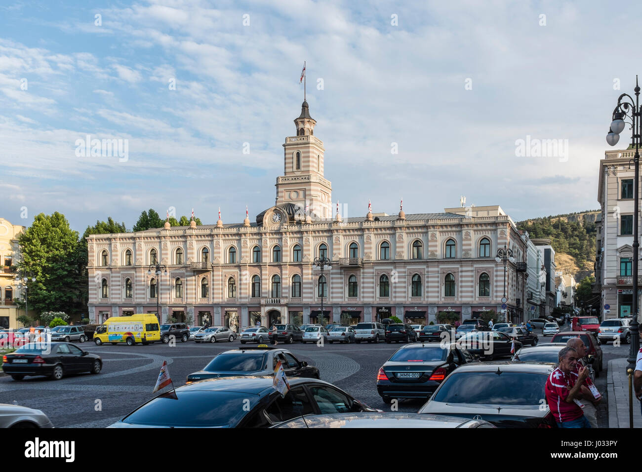 Tbilisi montaggio città palazzo in piazza della Libertà, Tbilisi, Georgia, Europa orientale Foto Stock