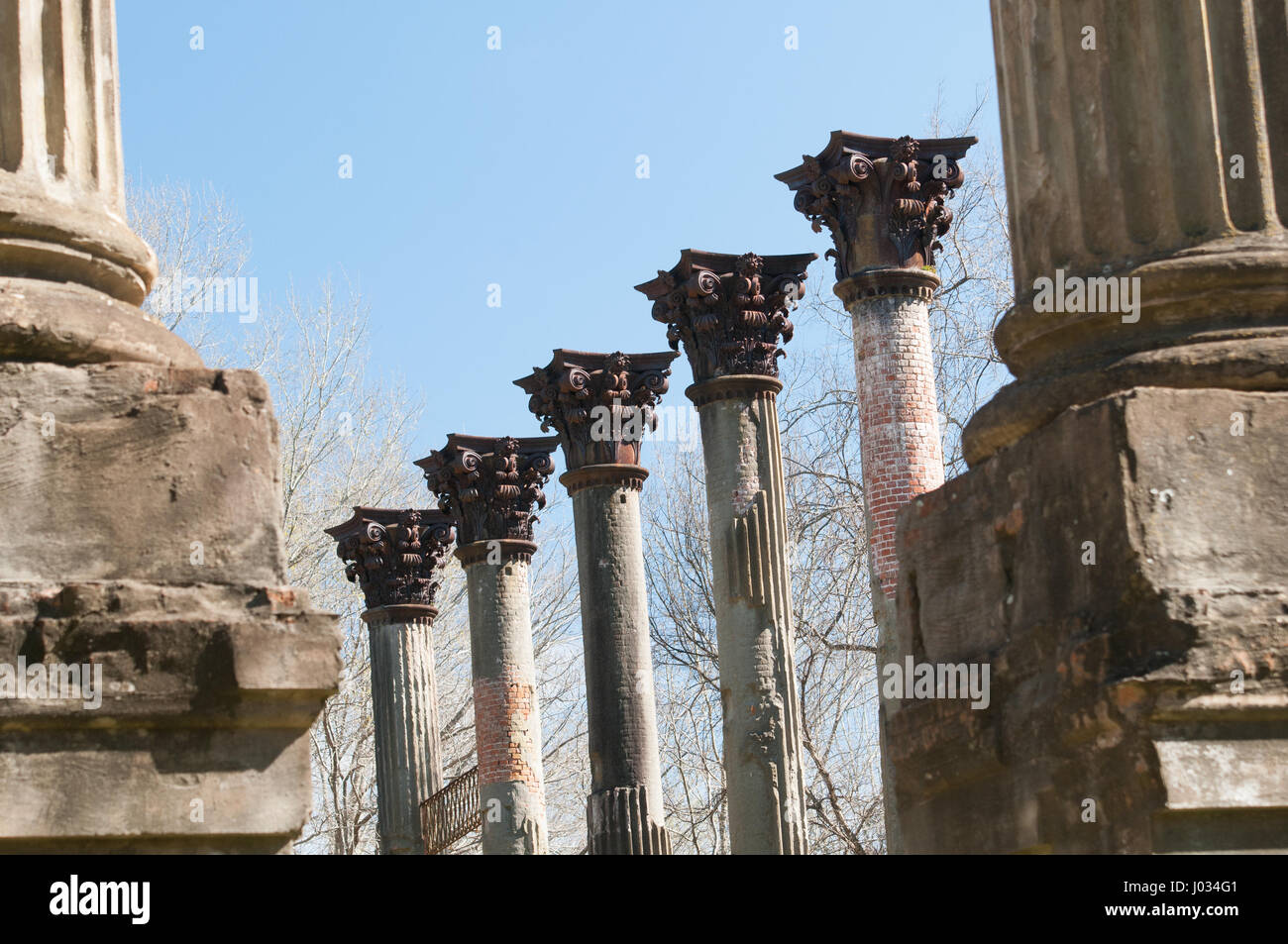 Rovine di Windsor in Mississippi - la più grande antebellum Revival Greco mansion Foto Stock