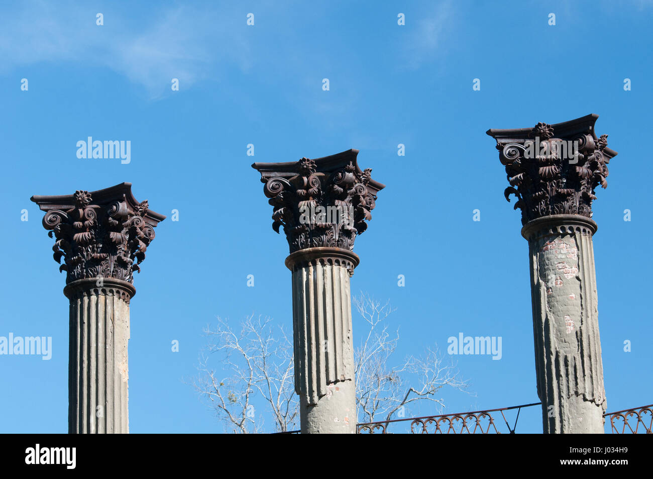 Rovine di Windsor in Mississippi - la più grande antebellum Revival Greco mansion Foto Stock