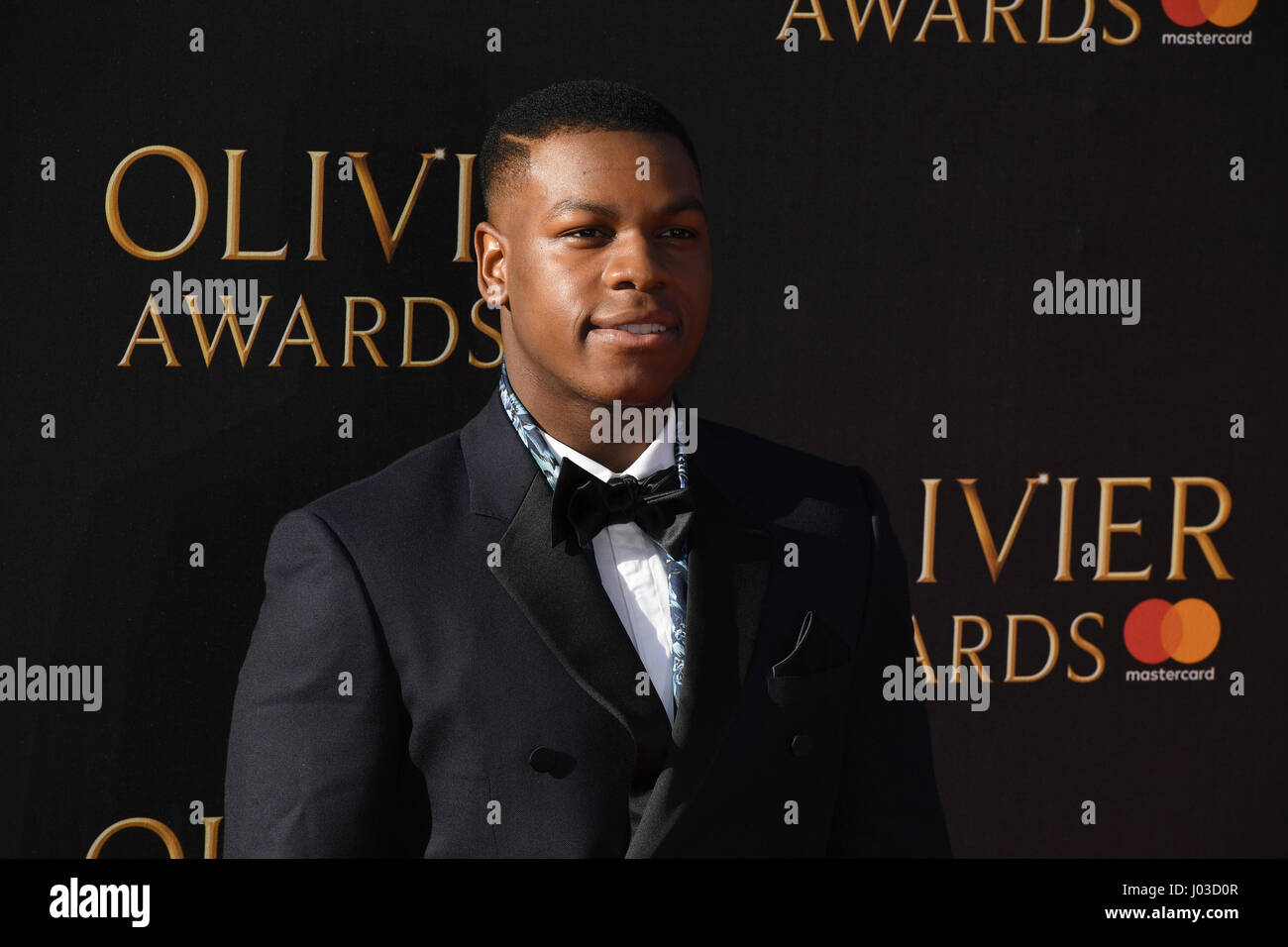 John Boyega frequentando il Olivier Awards 2017, tenutosi presso la Royal Albert Hall di Londra. Foto Stock