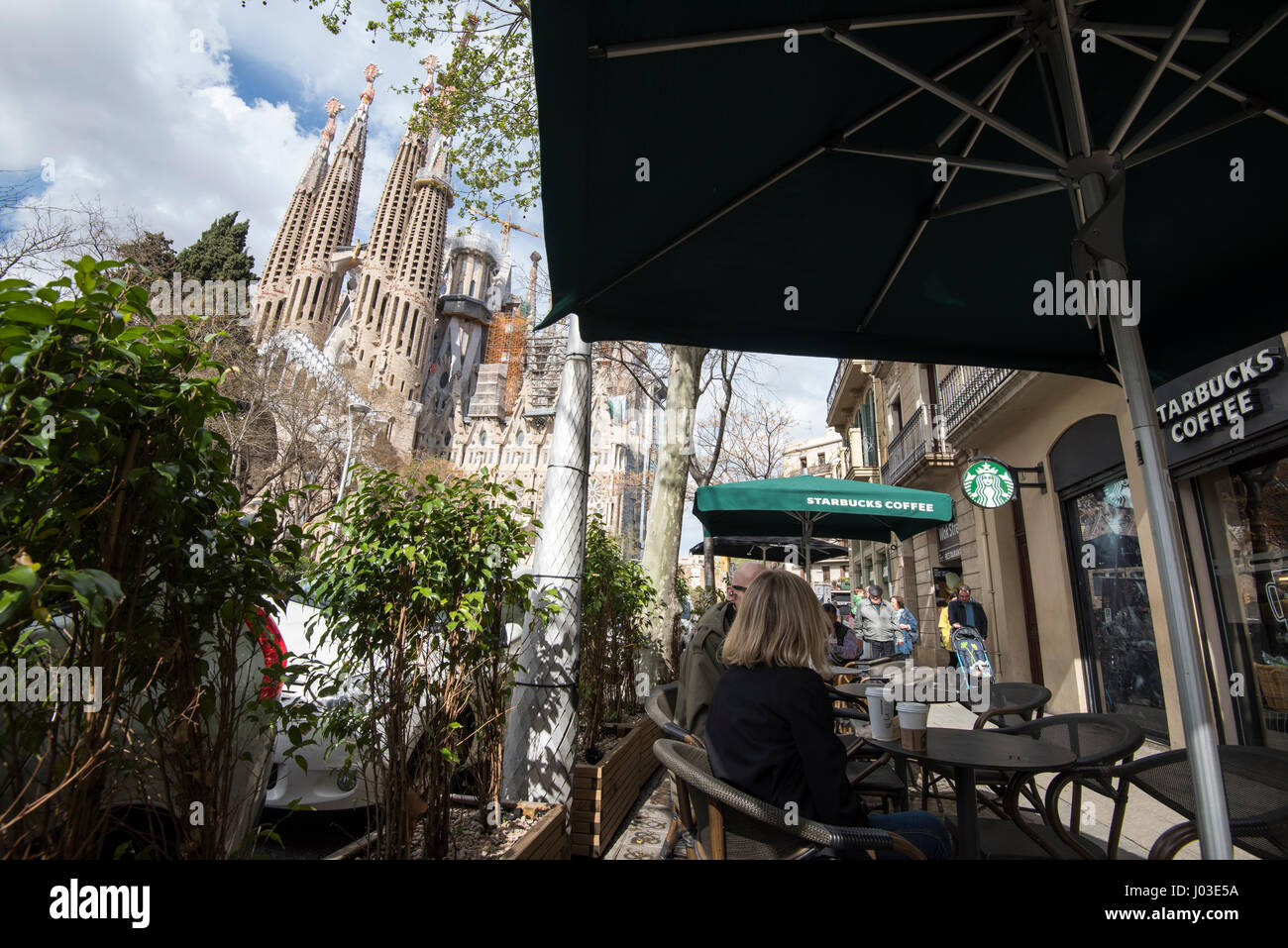 La molla alla Sagrada Familia di Barcellona Spagna Europa UE Foto Stock