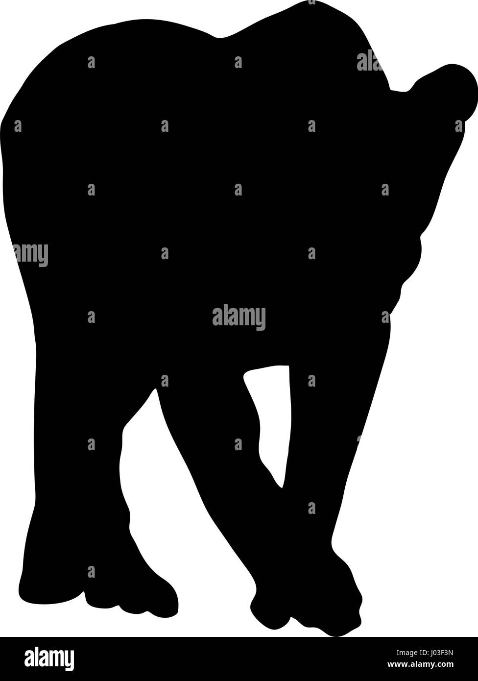 Disegnata a mano la silhouette di un selvaggio Lion Illustrazione Vettoriale