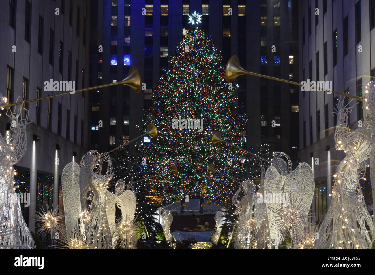 Il Rockefeller Center albero di Natale Foto Stock